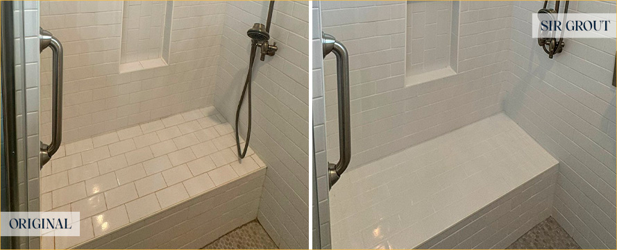 Tile Shower Before and After Our Hard Surface Restoration Services in Charleston