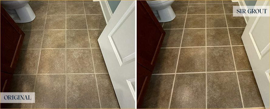 Floor Before and After a Superb Grout Sealing in North Charleston, SC