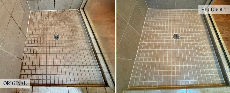 Shower Before and After a Superb Tile Cleaning in Charleston, SC